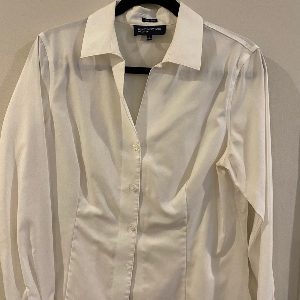 Long Sleeve White Button Down Blouse